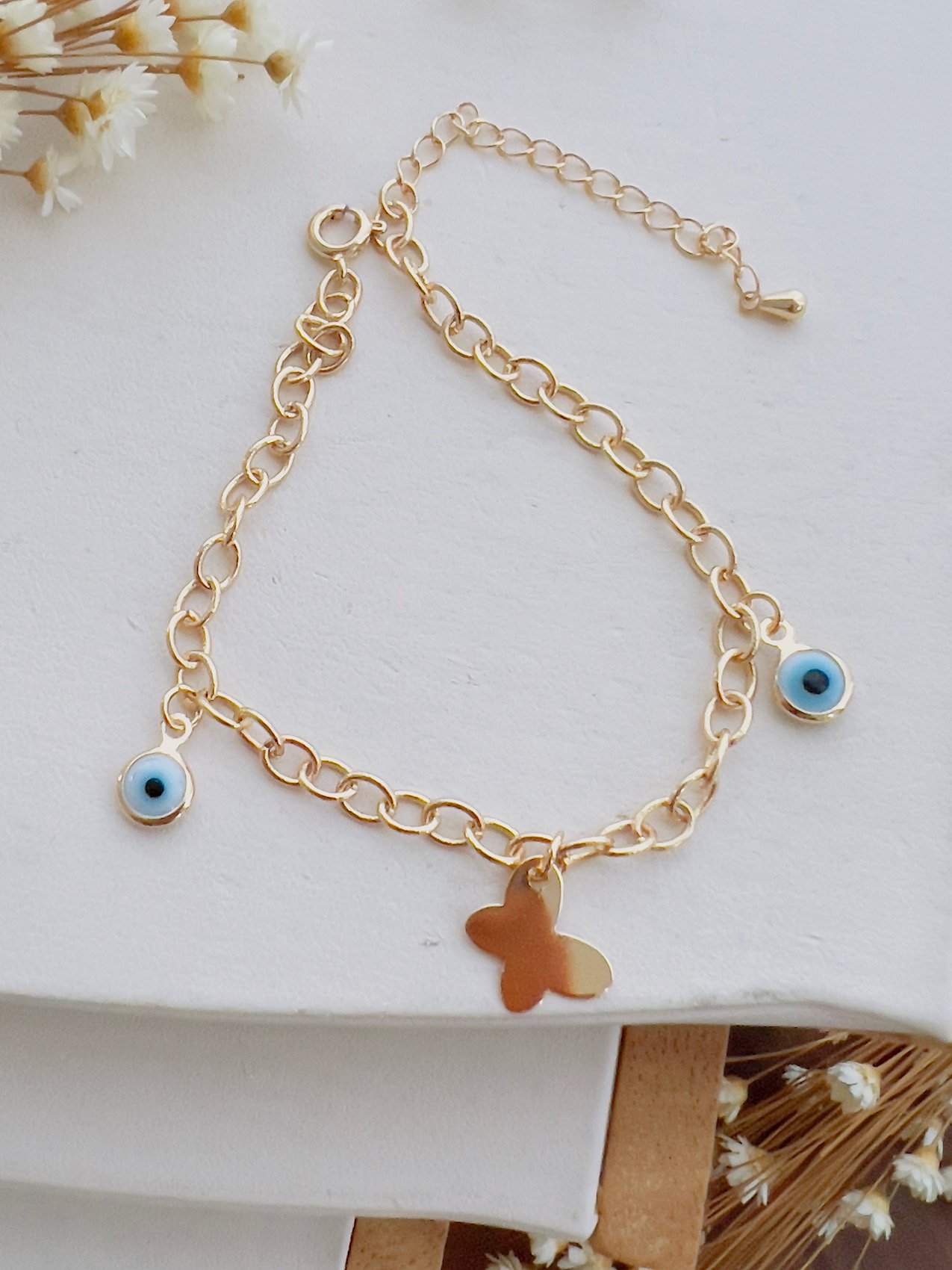 Pulseira Semijoia Olho Grego Borboleta 118