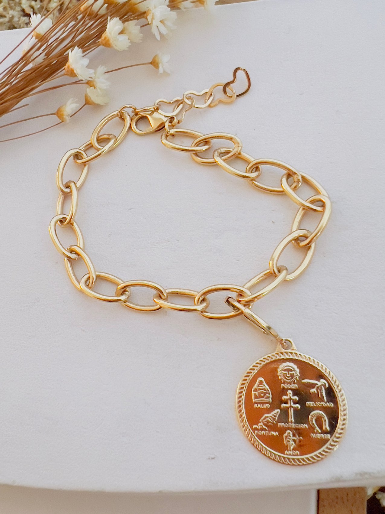 Pulseira Semijoia Roda Da Fortuna DOURADO 8043