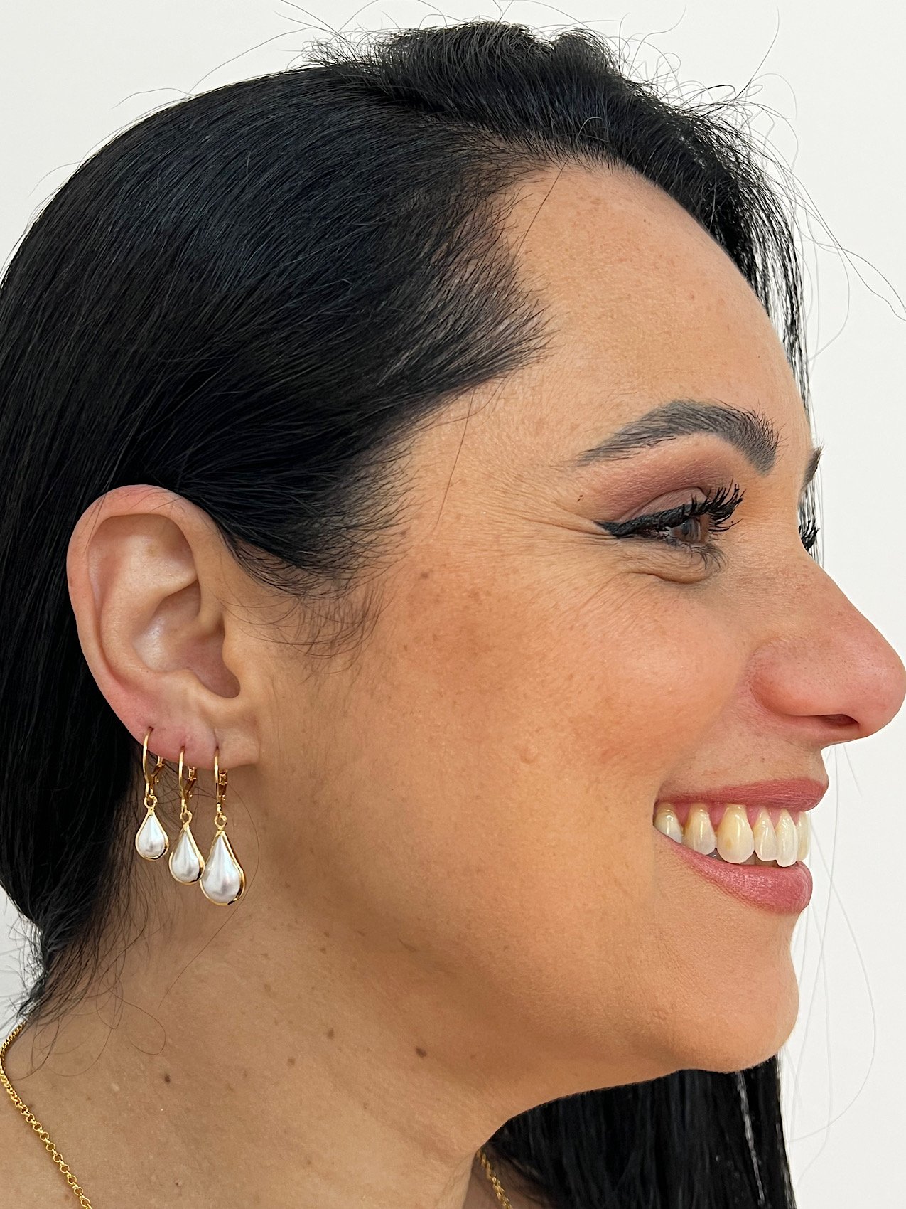 Trio de Argolinhas Folheada a Perola 212